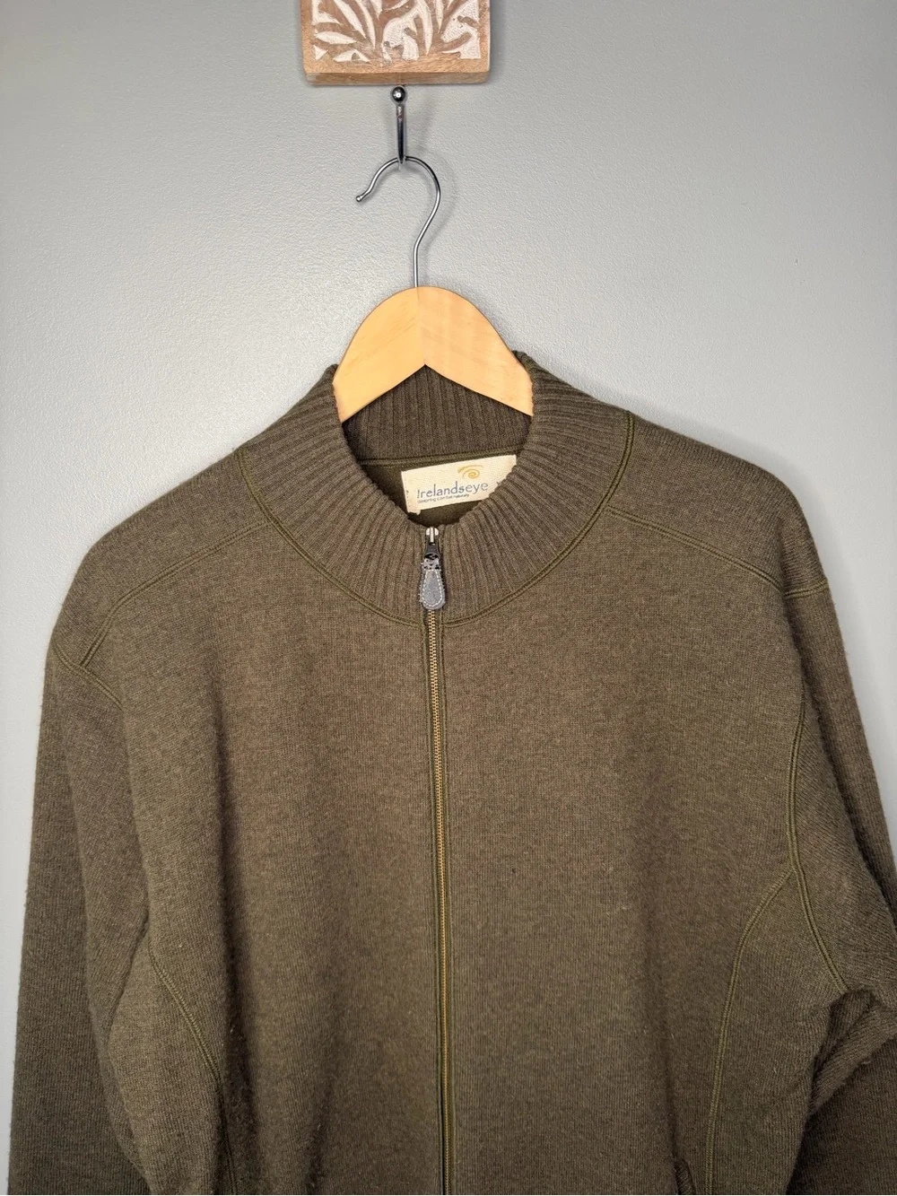 IrelandsEye Irish Wool Bomber - Olive Green